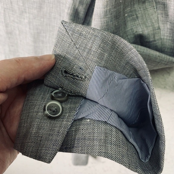 Murano Baird McNutt Linen Sport Coat Mens Large Short Peak Lapel NWT $250 - Picture 9 of 12